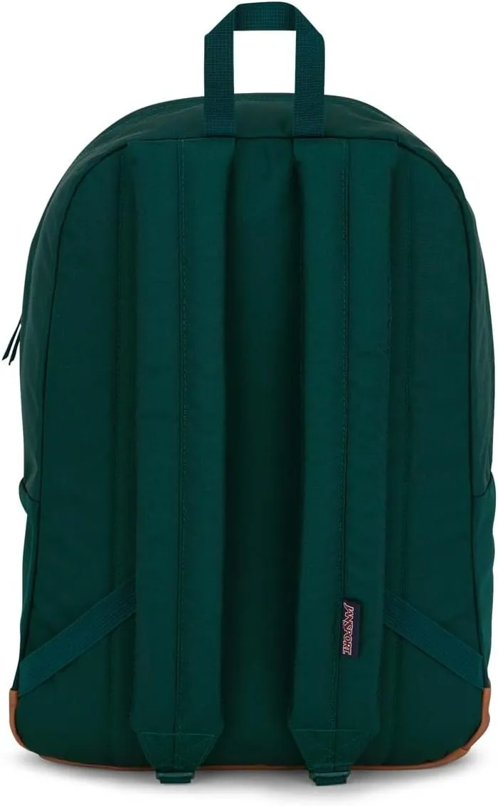 JanSport Cortlandt Laptop Backpack, Deep Juniper, 15” Laptop Sleeve-Synthetic Leather Shoulder Computer Bag with Large Compartment, Padded Straps- Rucksack for Men, Women