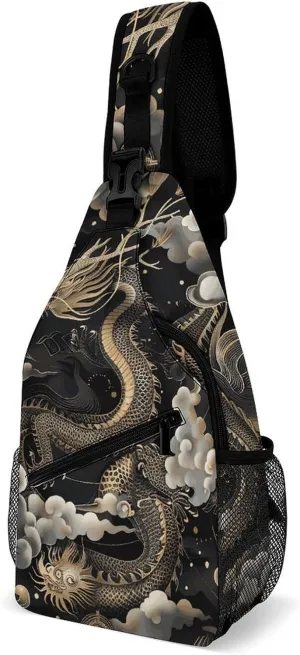 Japanese Sushi Shrimp Sling Bag Lightweight Crossbody Chest Pack Travel Shoulder Bag with Adjustable Strap