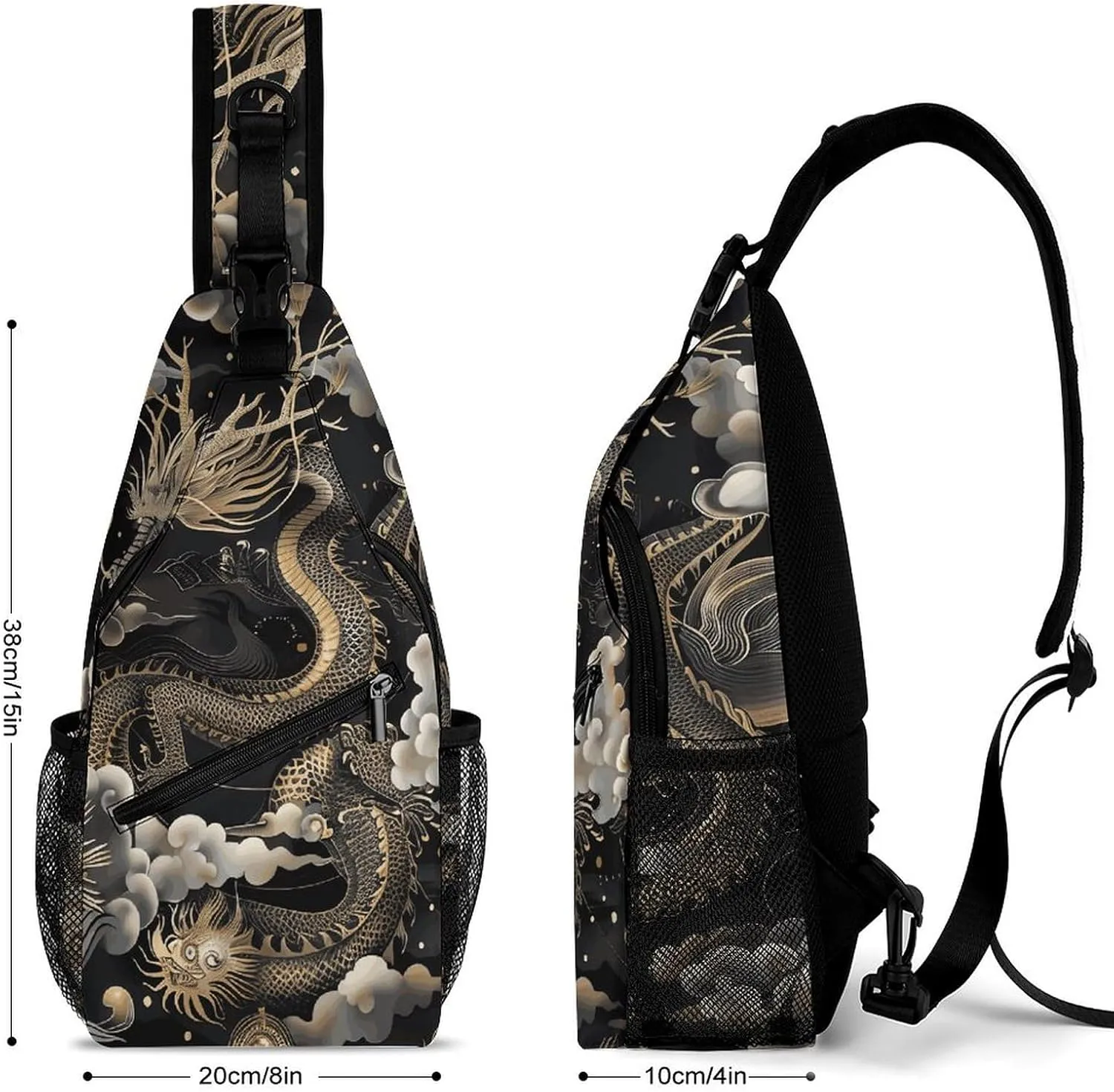 Japanese Sushi Shrimp Sling Bag Lightweight Crossbody Chest Pack Travel Shoulder Bag with Adjustable Strap