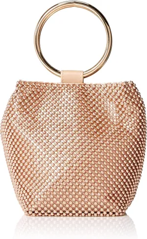 Jessica McClintock Womens Gwen Ball Mesh Ring Wristlet Pouch Clutch