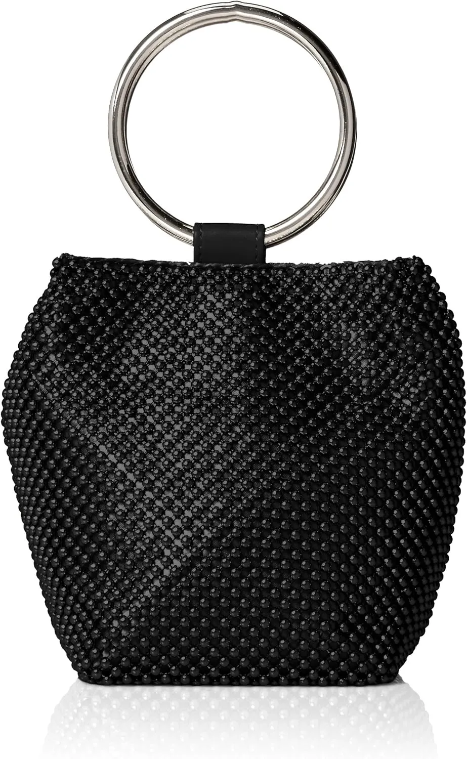 Jessica McClintock Womens Gwen Ball Mesh Ring Wristlet Pouch Clutch