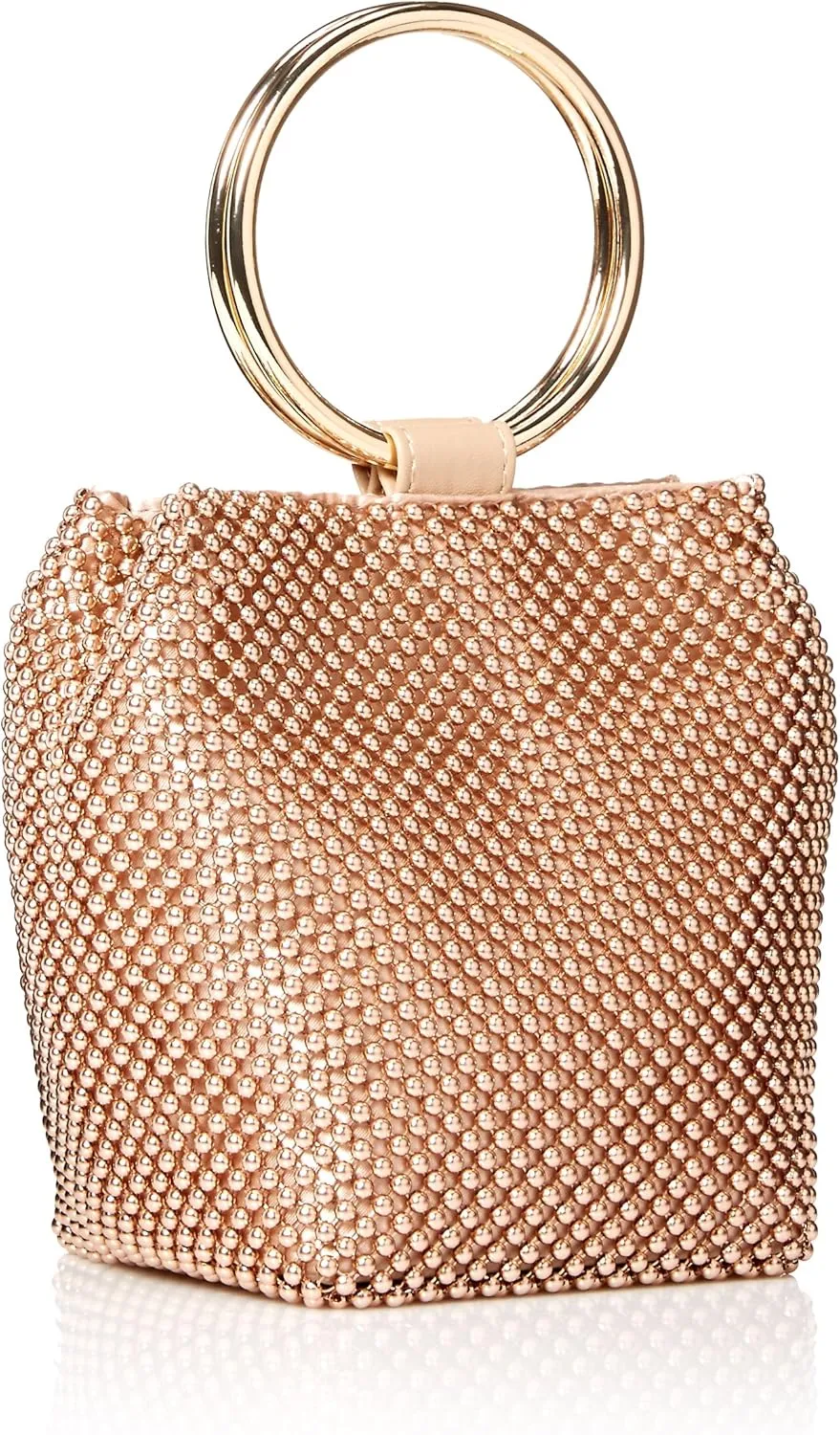 Jessica McClintock Womens Gwen Ball Mesh Ring Wristlet Pouch Clutch