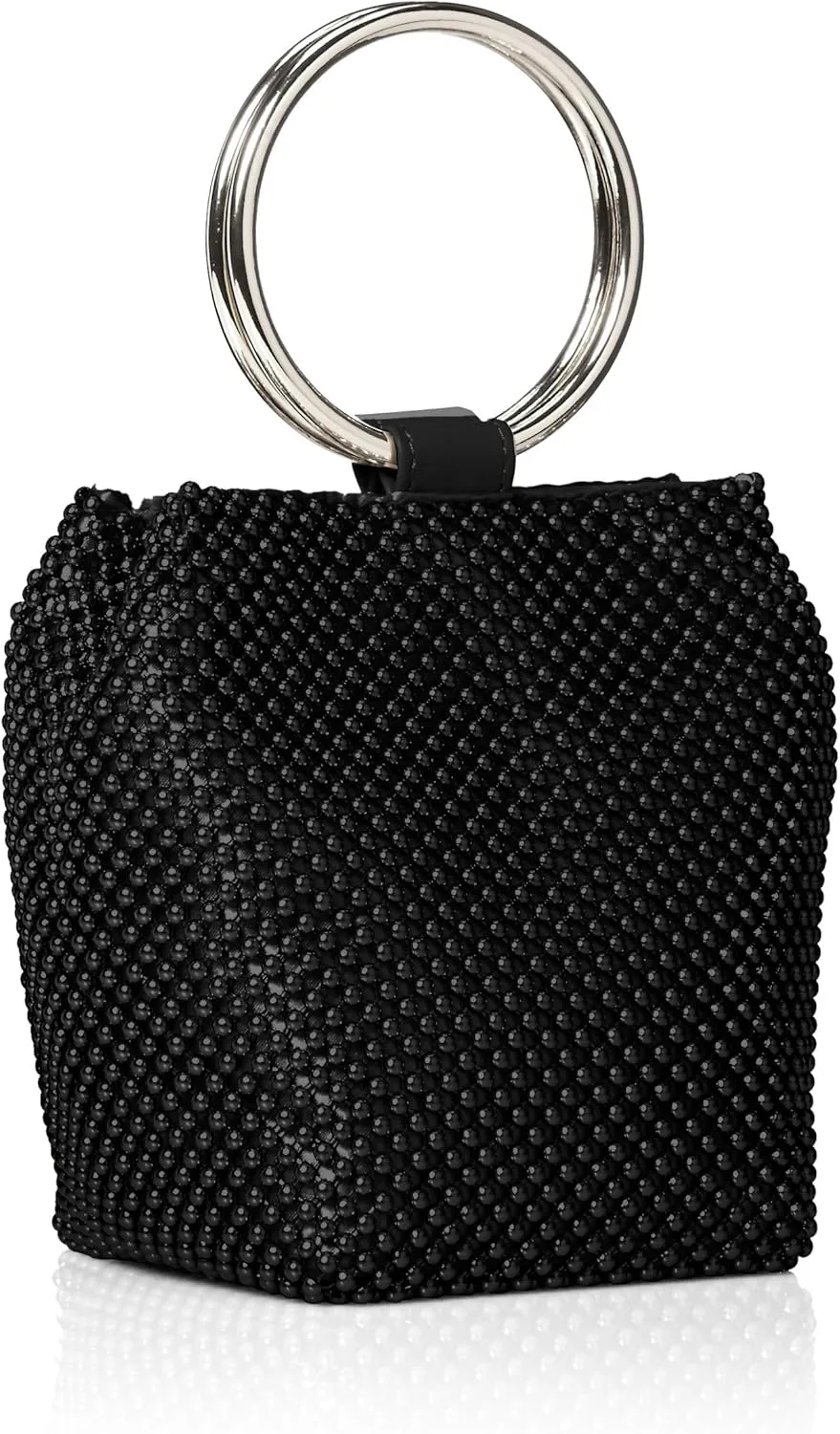 Jessica McClintock Womens Gwen Ball Mesh Ring Wristlet Pouch Clutch