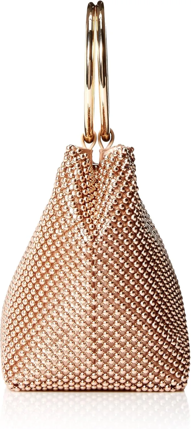 Jessica McClintock Womens Gwen Ball Mesh Ring Wristlet Pouch Clutch
