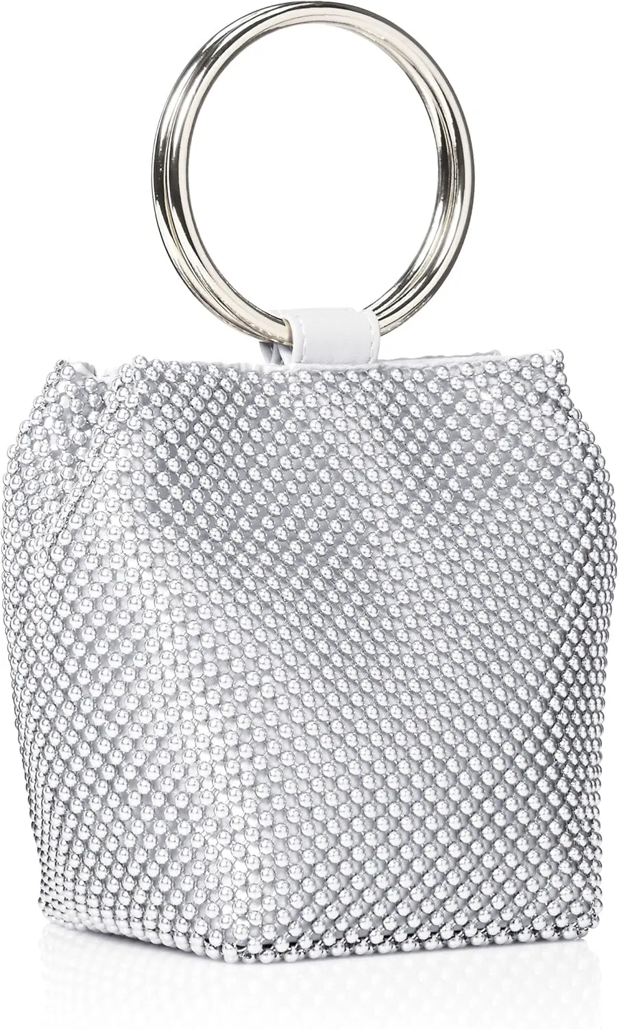 Jessica McClintock Womens Gwen Ball Mesh Ring Wristlet Pouch Clutch