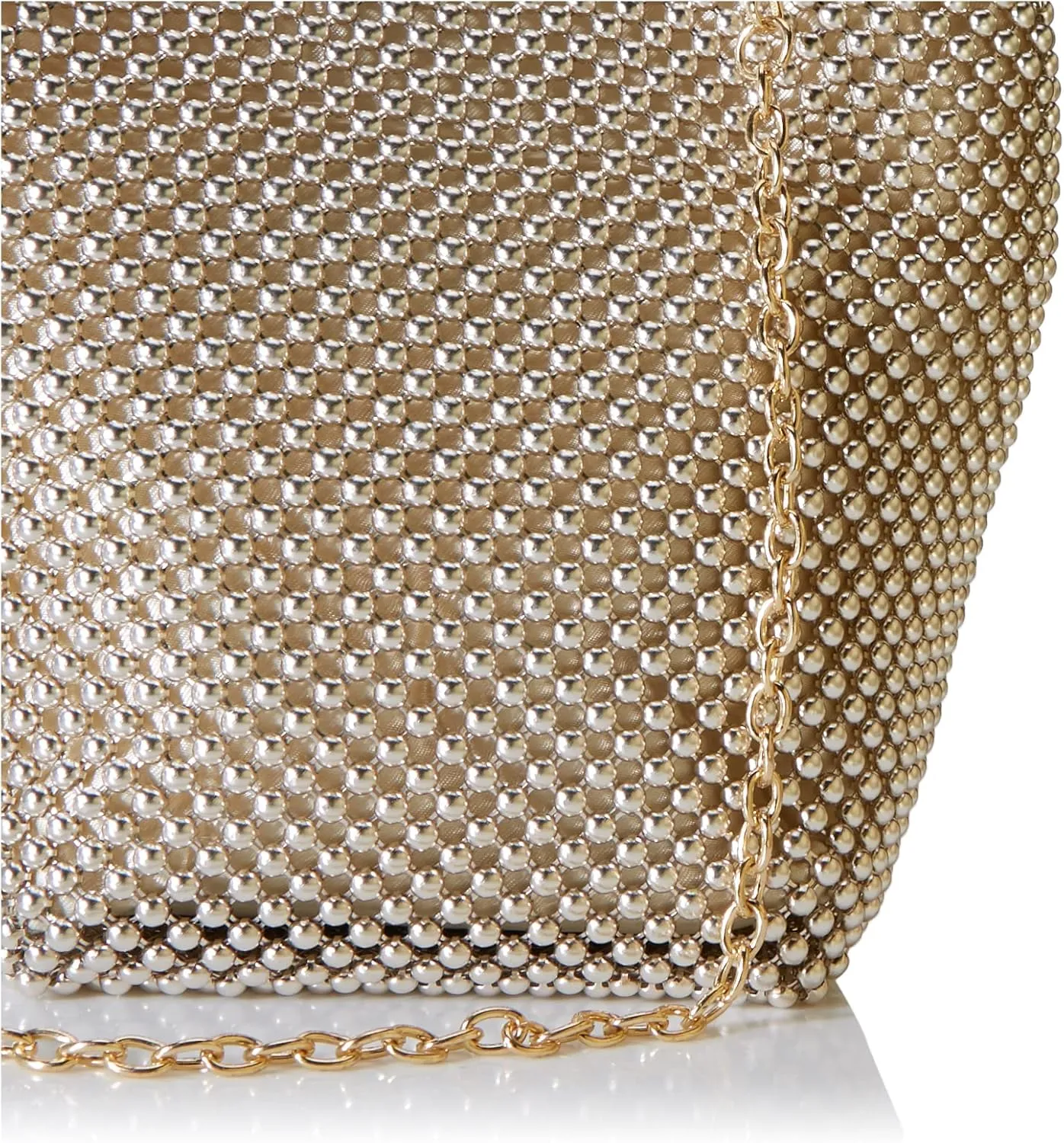 Jessica McClintock Womens Gwen Ball Mesh Ring Wristlet Pouch Clutch