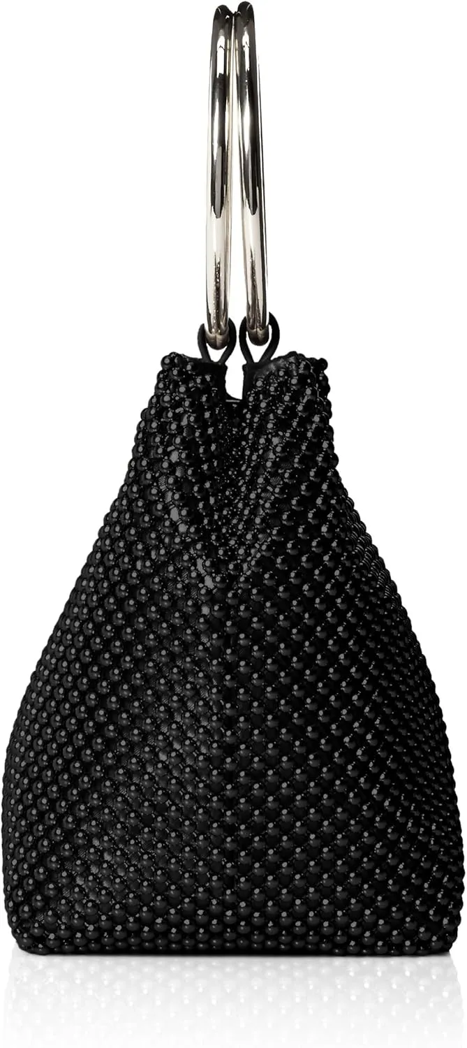 Jessica McClintock Womens Gwen Ball Mesh Ring Wristlet Pouch Clutch