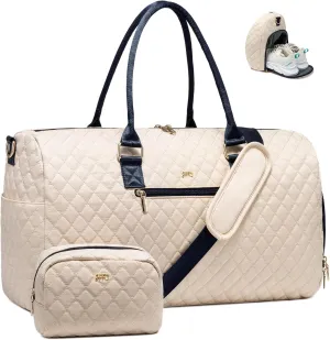 JFFD Travel Duffle Bag - Women's Weekender & Gym Duffel with Shoe Compartment & Wet Pocket, Perfect for Overnight Stays & Labor & Delivery