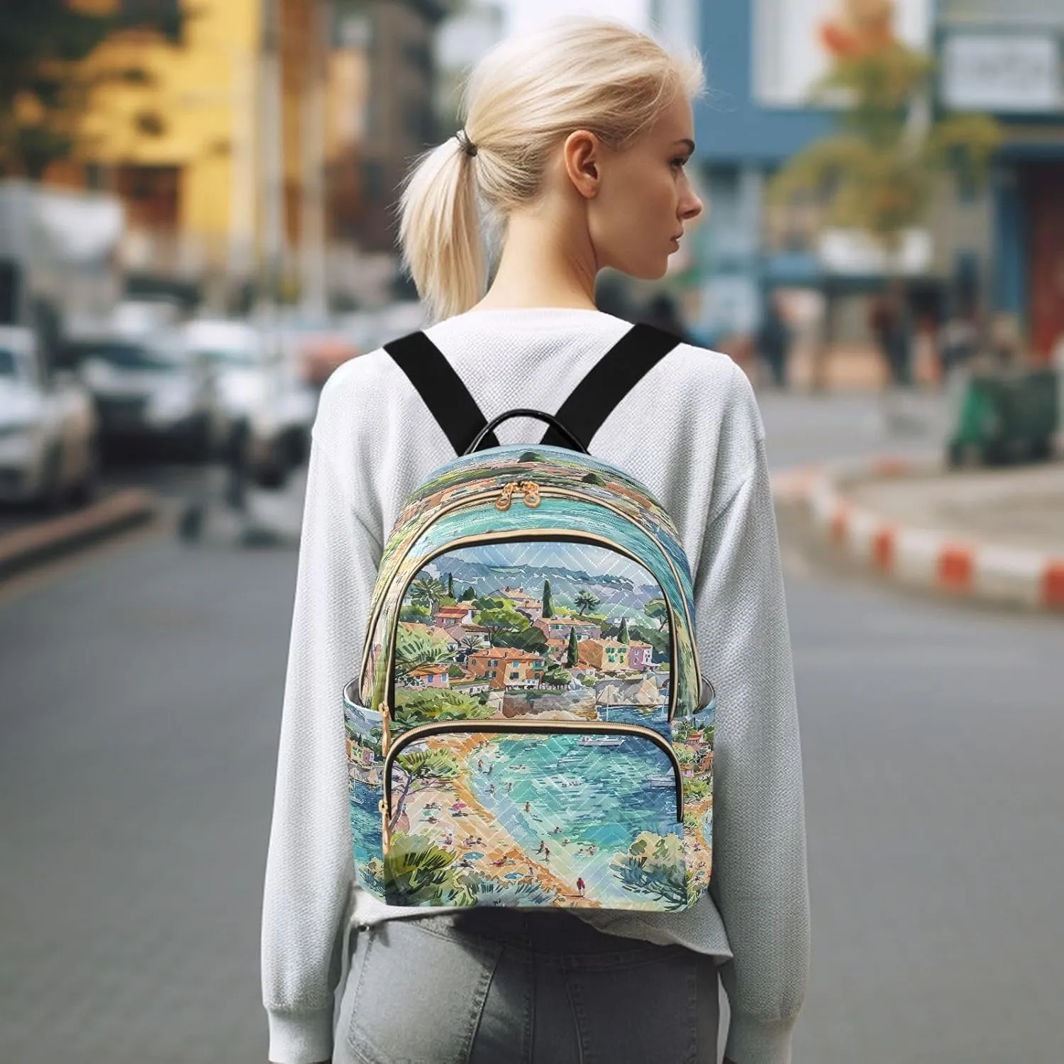 Joisal Beach Vacation Anti Theft Backpack Purse for Women Computer Backpack for Women, Lightweight Backpack for Travel Medium