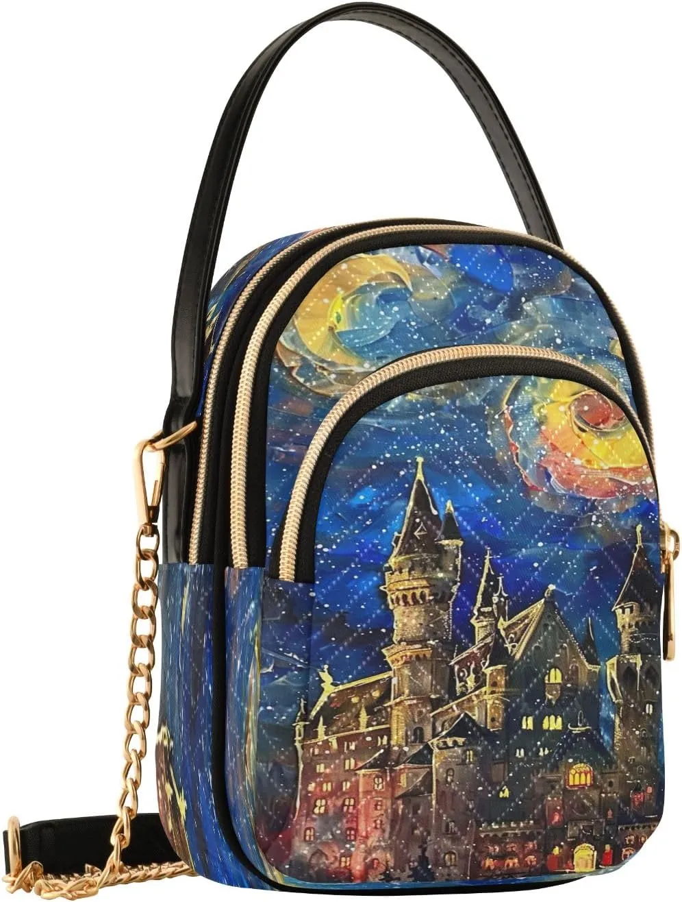 Joisal Rainbow Colored Tree Women Crossbody Bags Triple Zip Women's Shoulder Bag, Womans Purses