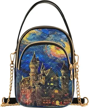 Joisal Rainbow Colored Tree Women Crossbody Bags Triple Zip Women's Shoulder Bag, Womans Purses