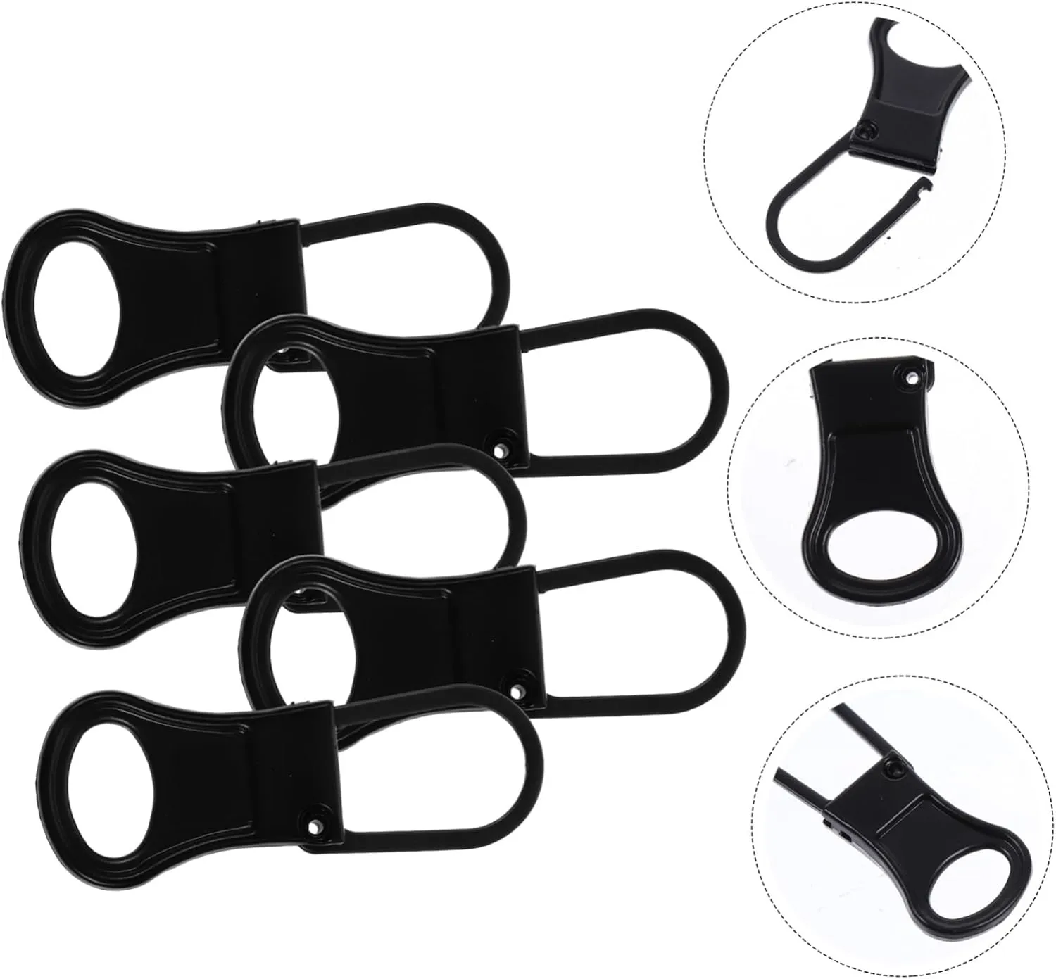 jojofuny 1set Zipper Pulls Replacement Tabs for Clothing Detachable Zipper Handles for Backpacks Coats Boots and More for Quick Installation 5pcs