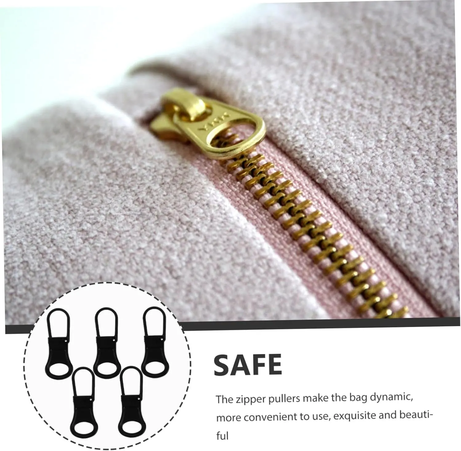 jojofuny 1set Zipper Pulls Replacement Tabs for Clothing Detachable Zipper Handles for Backpacks Coats Boots and More for Quick Installation 5pcs