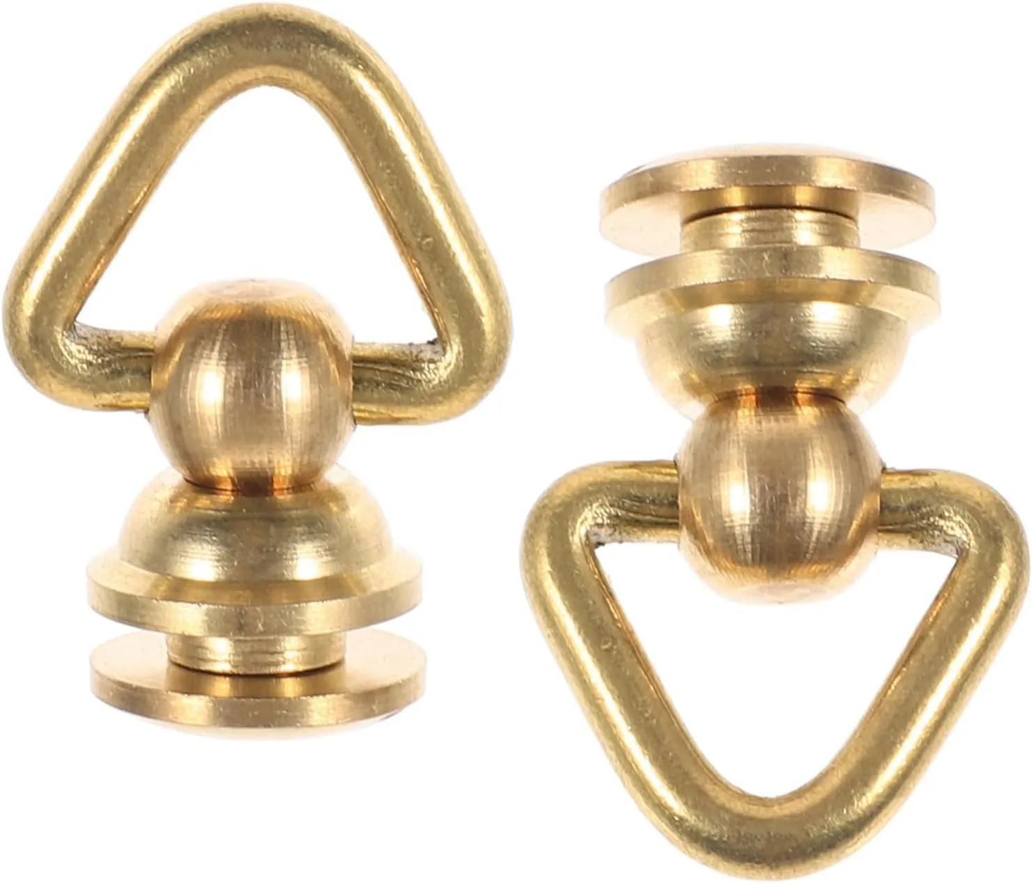 jojofuny DIY Leather Purse Hardware 2pcs Triangle Ring Rivets Monk Head Nipple Nail Brass for Crafting