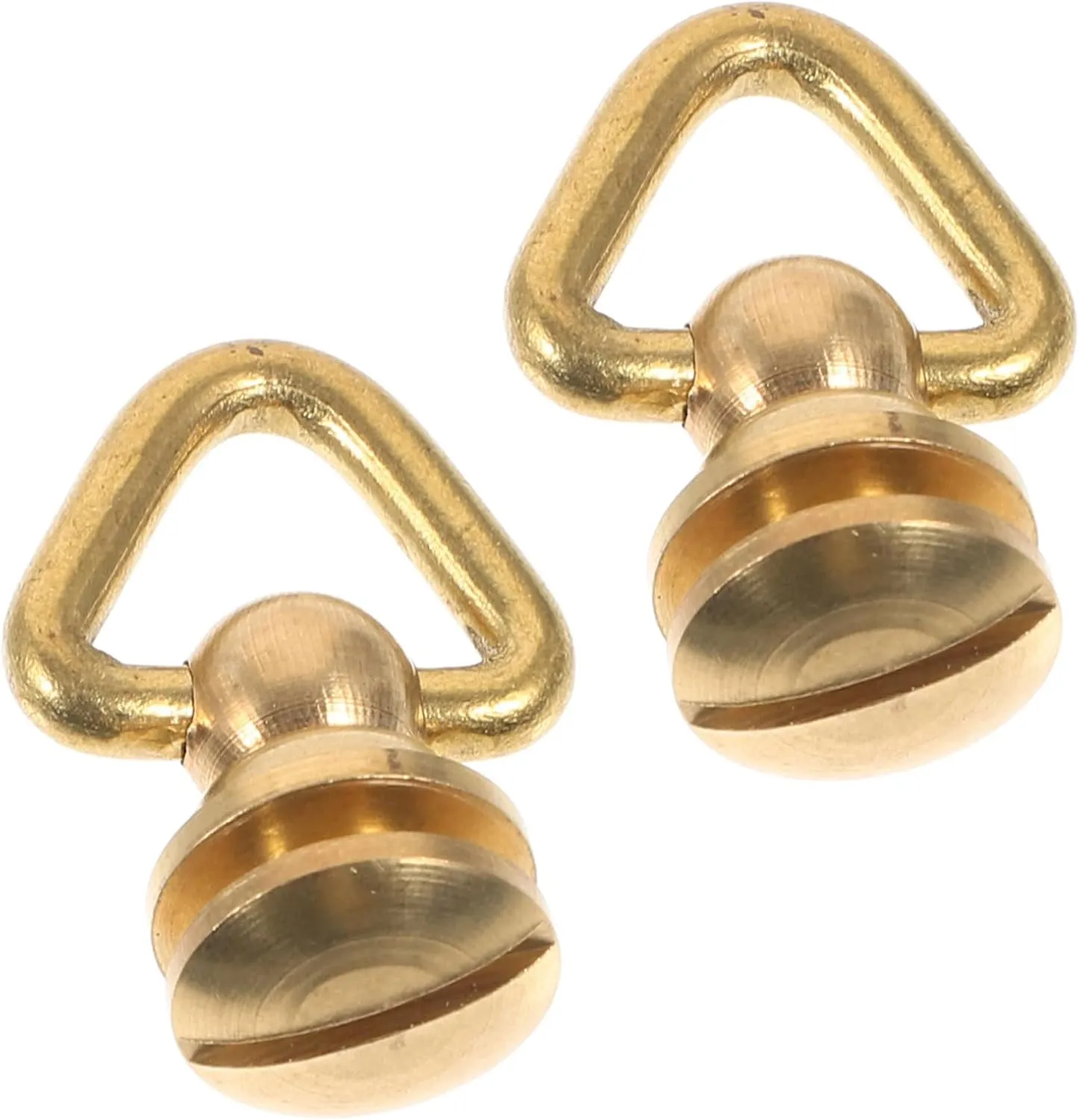 jojofuny DIY Leather Purse Hardware 2pcs Triangle Ring Rivets Monk Head Nipple Nail Brass for Crafting
