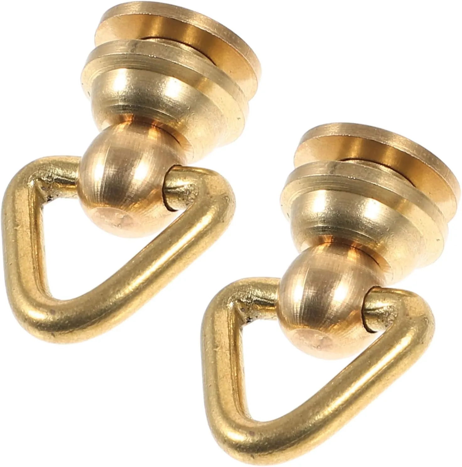 jojofuny DIY Leather Purse Hardware 2pcs Triangle Ring Rivets Monk Head Nipple Nail Brass for Crafting