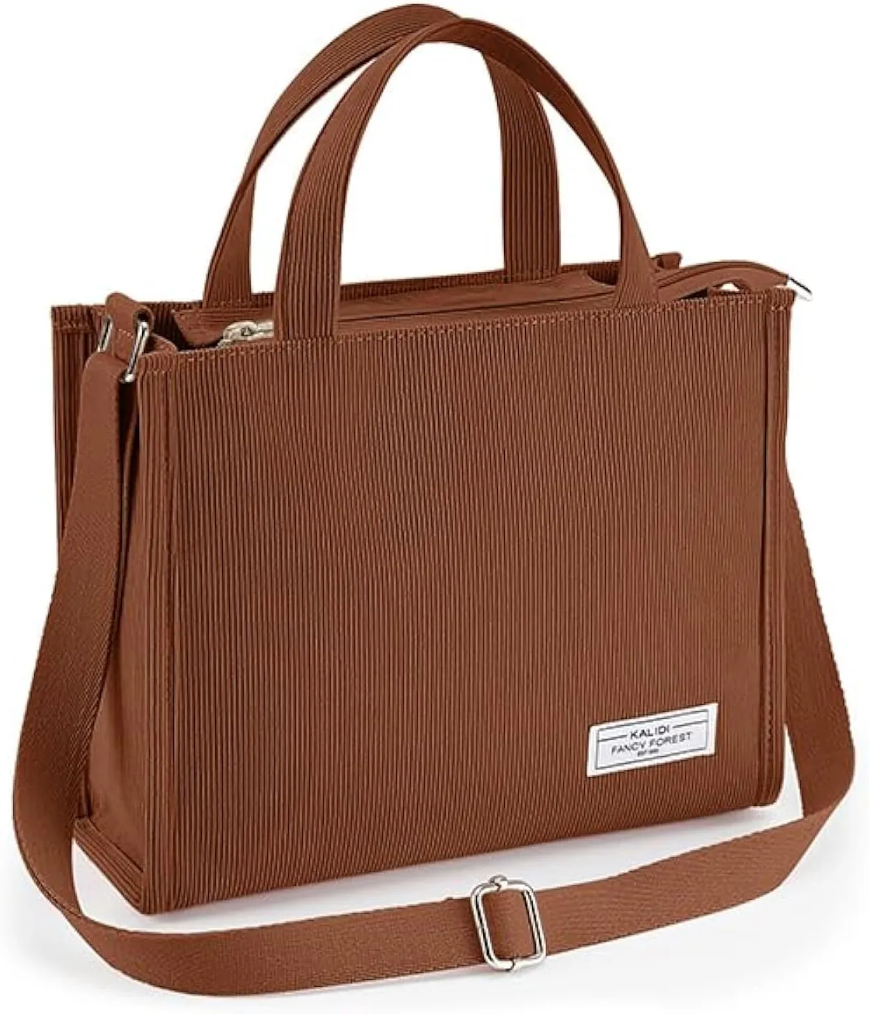 KALIDI Tote Bag for Women Corduroy Crossbody Bag Casual Zipper Tote Fashion Shoulder Handbag Hobo bag with Pockets
