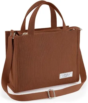 KALIDI Tote Bag for Women Corduroy Crossbody Bag Casual Zipper Tote Fashion Shoulder Handbag Hobo bag with Pockets