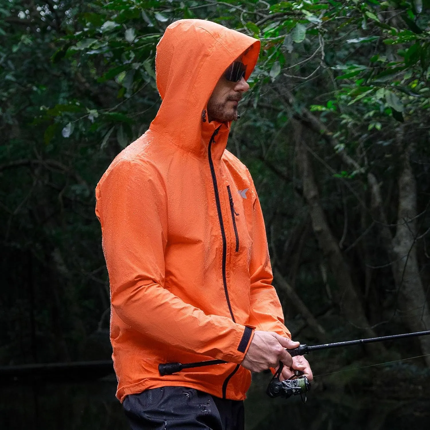 KastKing HydroArmor Lightweight Rain Jacket, 2.5-Layer Waterproof Fishing Hiking Rain Suit for Men, Packable Rain Gear