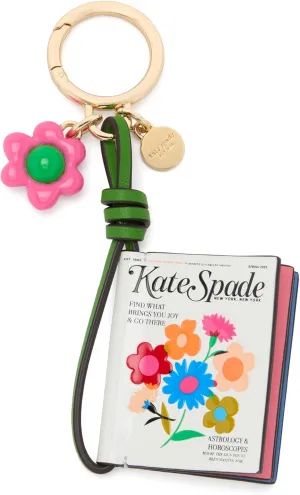 kate spade new york Fresh Picks Embellished Smooth Leather Magazine Key fob, Cream Multi