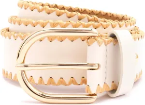 kate spade new york Women's 1.5 Inch Bow Belt with Straw Edge, Stylish Accessory with Adjustable Sizing
