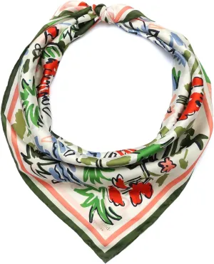 kate spade new york Women's Coastal Scene Silk Square Scarf, Stylish & Lightweight Fashion Accessory
