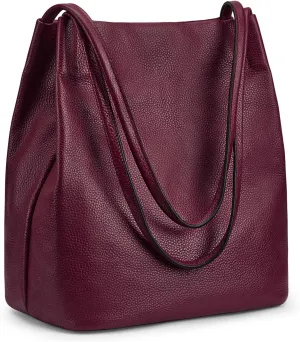 Kattee Women Soft Genuine Leather Totes Shoulder Bag Purses and Handbags with Top Magnetic Snap Closure