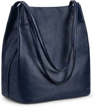 Kattee Women Soft Genuine Leather Totes Shoulder Bag Purses and Handbags with Top Magnetic Snap Closure