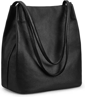 Kattee Women Soft Genuine Leather Totes Shoulder Bag Purses and Handbags with Top Magnetic Snap Closure