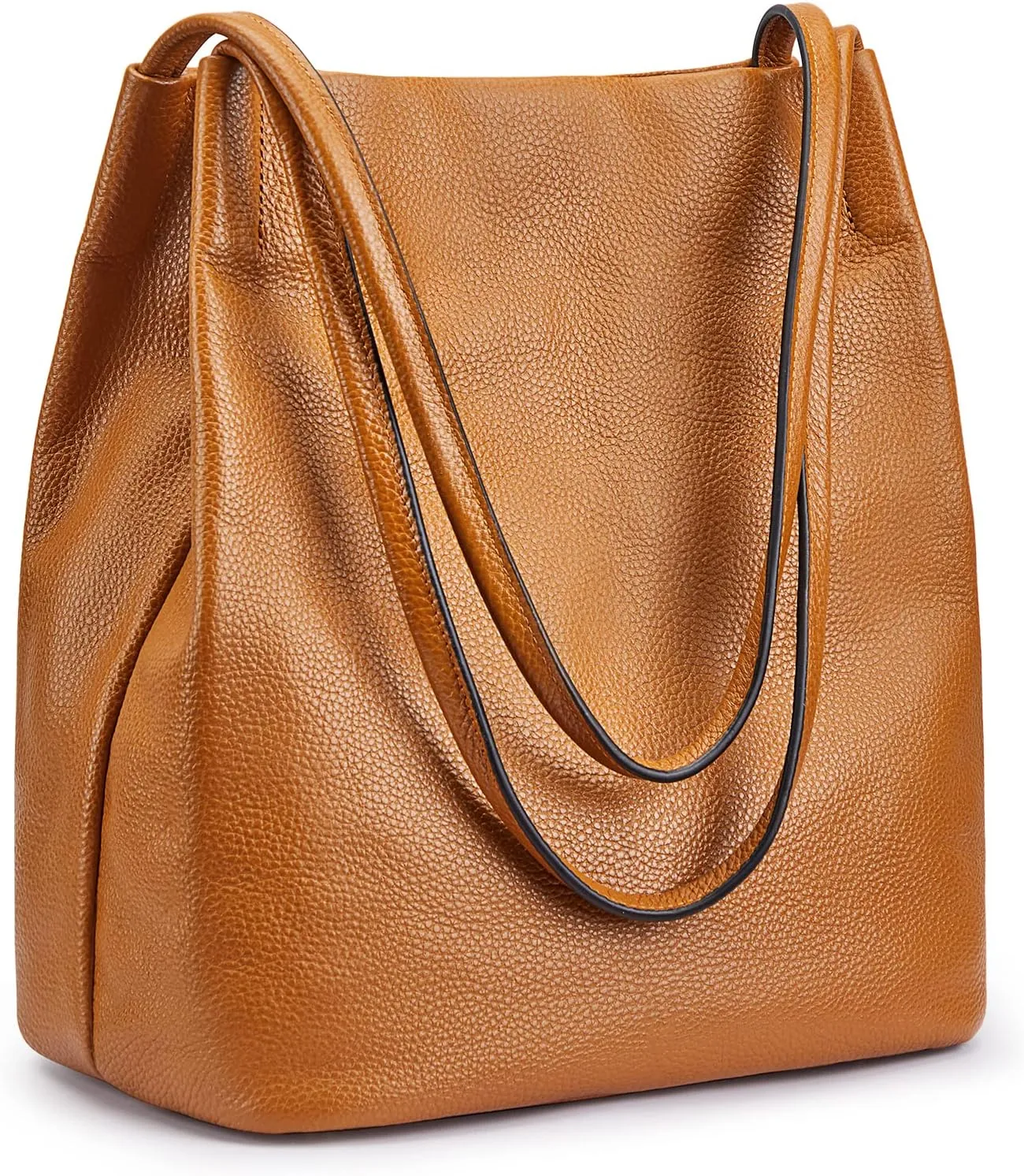 Kattee Women Soft Genuine Leather Totes Shoulder Bag Purses and Handbags with Top Magnetic Snap Closure