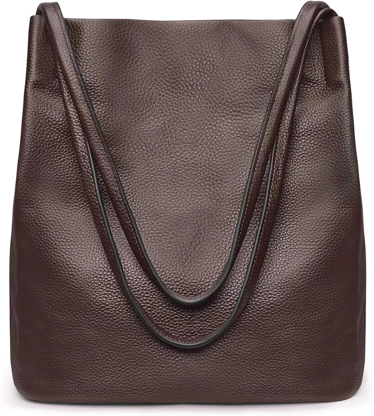 Kattee Women Soft Genuine Leather Totes Shoulder Bag Purses and Handbags with Top Magnetic Snap Closure