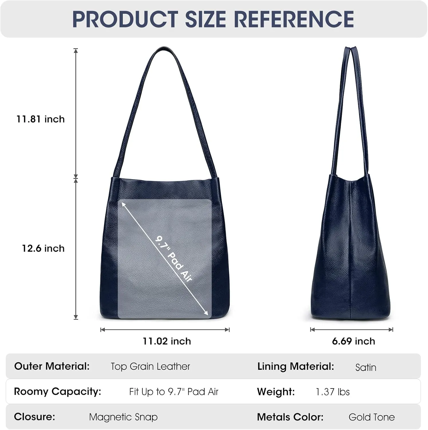 Kattee Women Soft Genuine Leather Totes Shoulder Bag Purses and Handbags with Top Magnetic Snap Closure