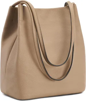 Kattee Women Soft Genuine Leather Totes Shoulder Bag Purses and Handbags with Top Magnetic Snap Closure