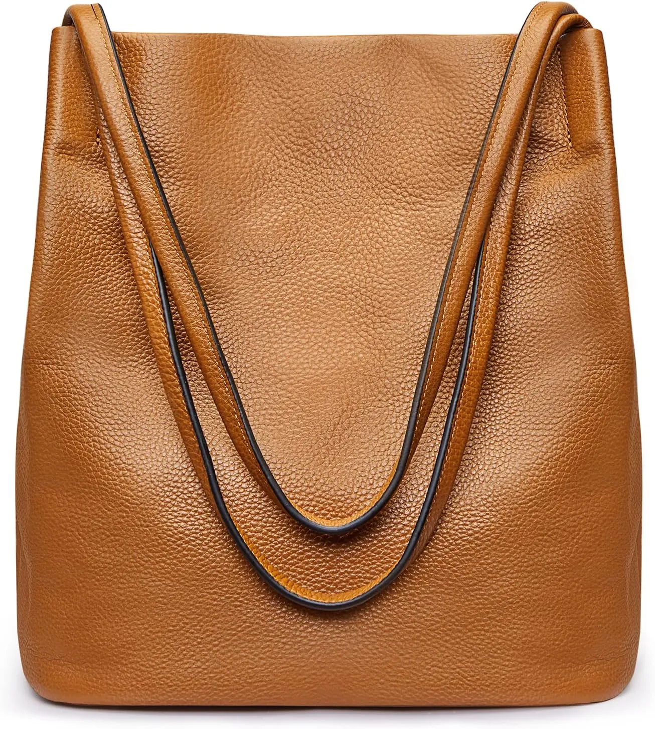Kattee Women Soft Genuine Leather Totes Shoulder Bag Purses and Handbags with Top Magnetic Snap Closure