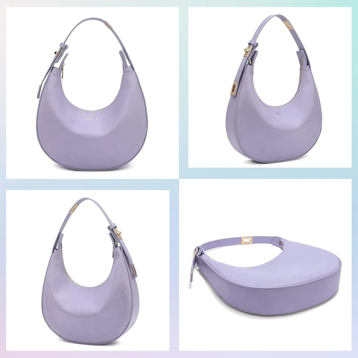 Keyli Shoulder Bag Stylish Casual Clutch Purses for Women 3 Ways Adjust Strap Hobo Handbags with Zip Closure
