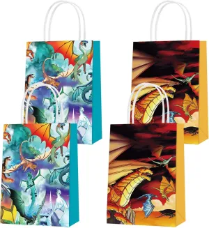 KGNZUIZIU 16 Pack Wings Fire Party Gift Bags, Treat Candy Goodie Bags for Dragon Theme Fans Adults Birthday Party Decorations Party Favors