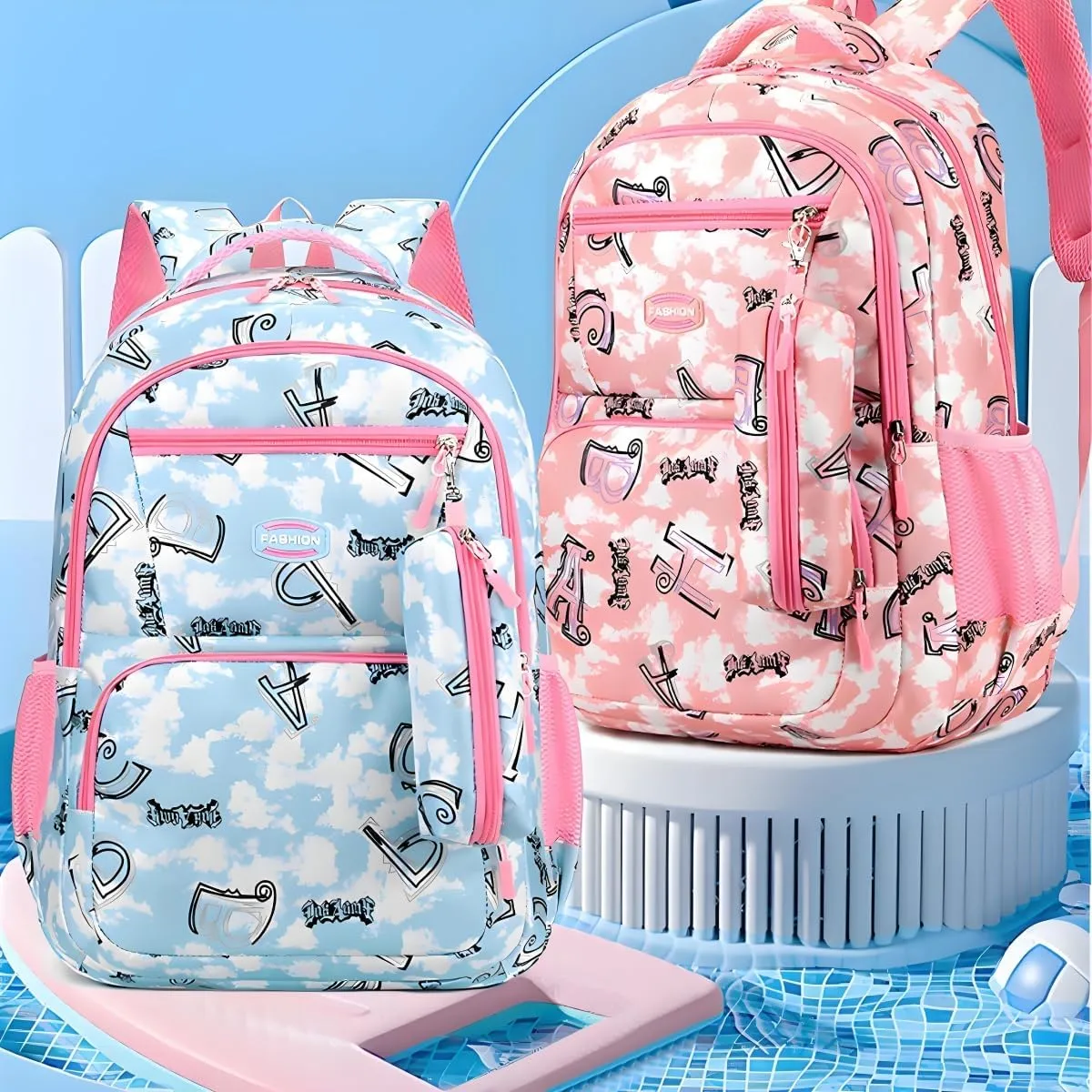 Kids Backpack Bookbag Boys Girls Backpack Teen Primary Middle School Bag Lightweight Travel Backpacks(Blue)