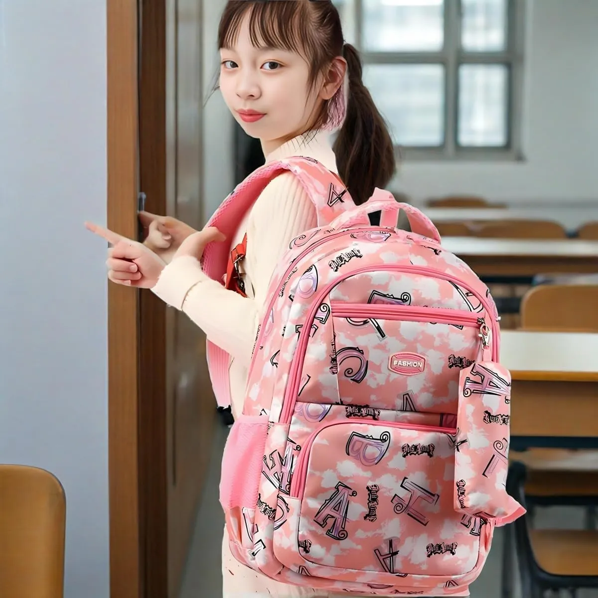Kids Backpack Bookbag Boys Girls Backpack Teen Primary Middle School Bag Lightweight Travel Backpacks(Pink)