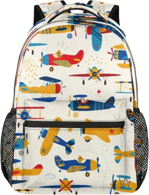 Kids Backpack for Boys - Elementary Middle School Bag Student Bookbag for Girls Teens - Casual Daypack Travel Laptop Backpacks(Aircraft)