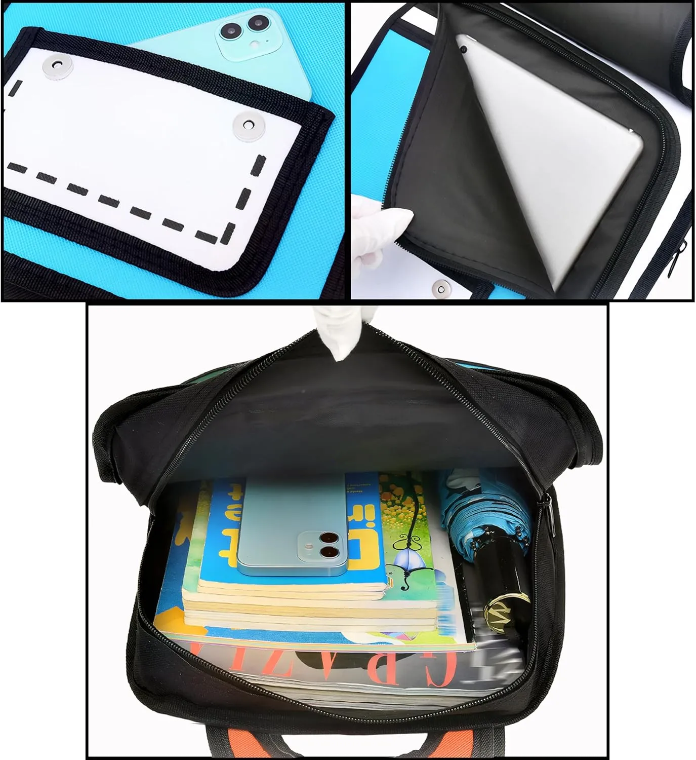 Kids Kawaii Backpack for Boys Girls Cute Toddler 2D Cartoon Comic Paper Jump Bookbag Fun Weird School Schoolbag (Blue, Small)