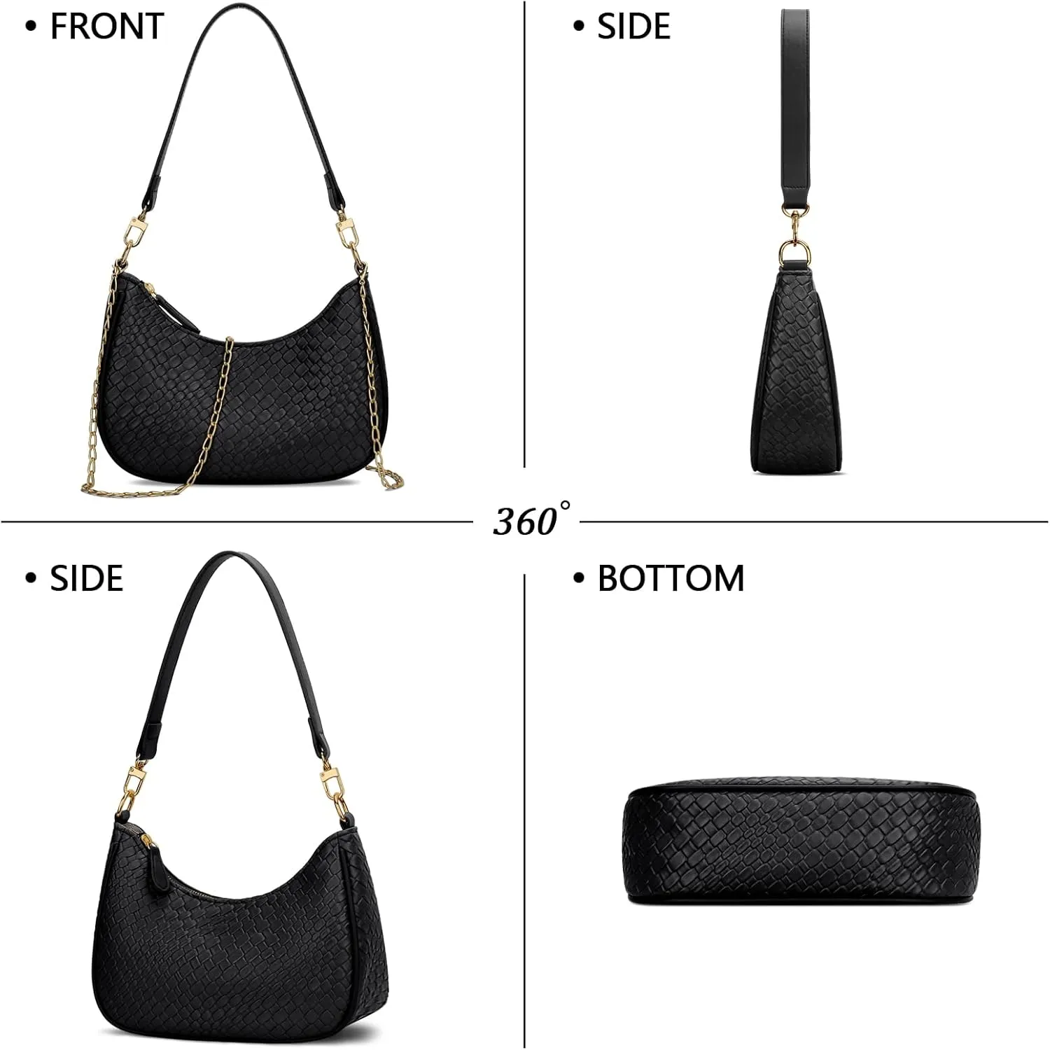 KKXIU Shoulder Bag for Women Cute Hobo Purses and Handbags Retro Clutch Underarm Purse