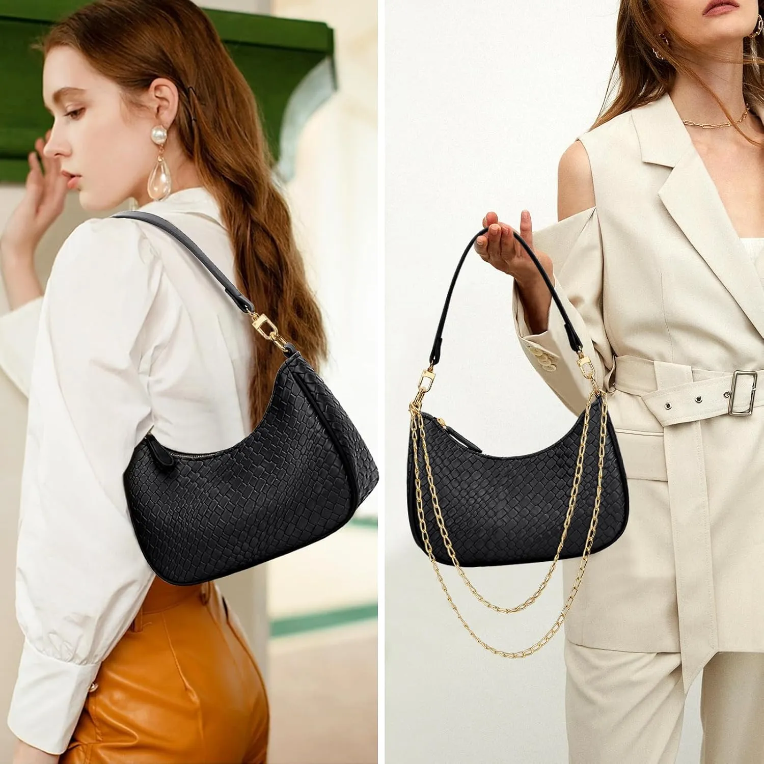 KKXIU Shoulder Bag for Women Cute Hobo Purses and Handbags Retro Clutch Underarm Purse