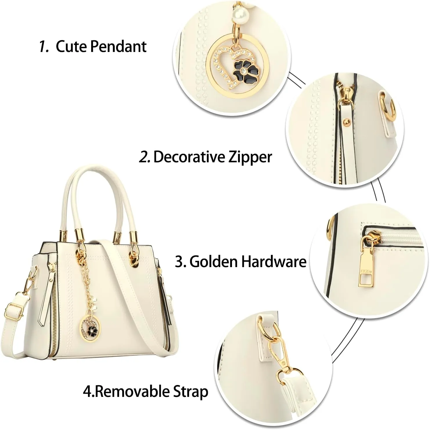 KKXIU Stylish Women Satchel Purses and Handbags Vegan Leather Top Handle Shoulder Crossbody Bag