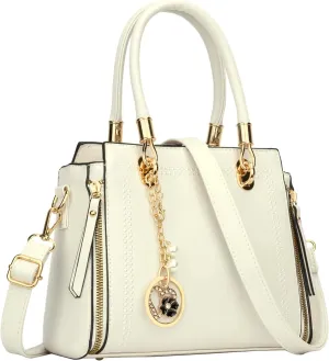 KKXIU Stylish Women Satchel Purses and Handbags Vegan Leather Top Handle Shoulder Crossbody Bag