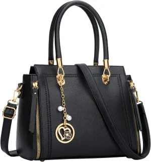 KKXIU Stylish Women Satchel Purses and Handbags Vegan Leather Top Handle Shoulder Crossbody Bag