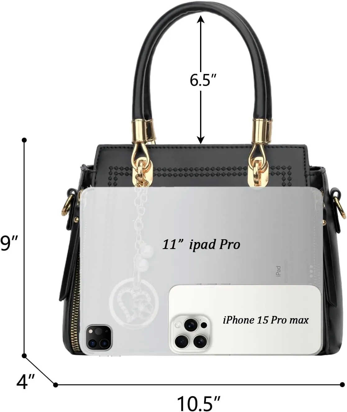 KKXIU Stylish Women Satchel Purses and Handbags Vegan Leather Top Handle Shoulder Crossbody Bag