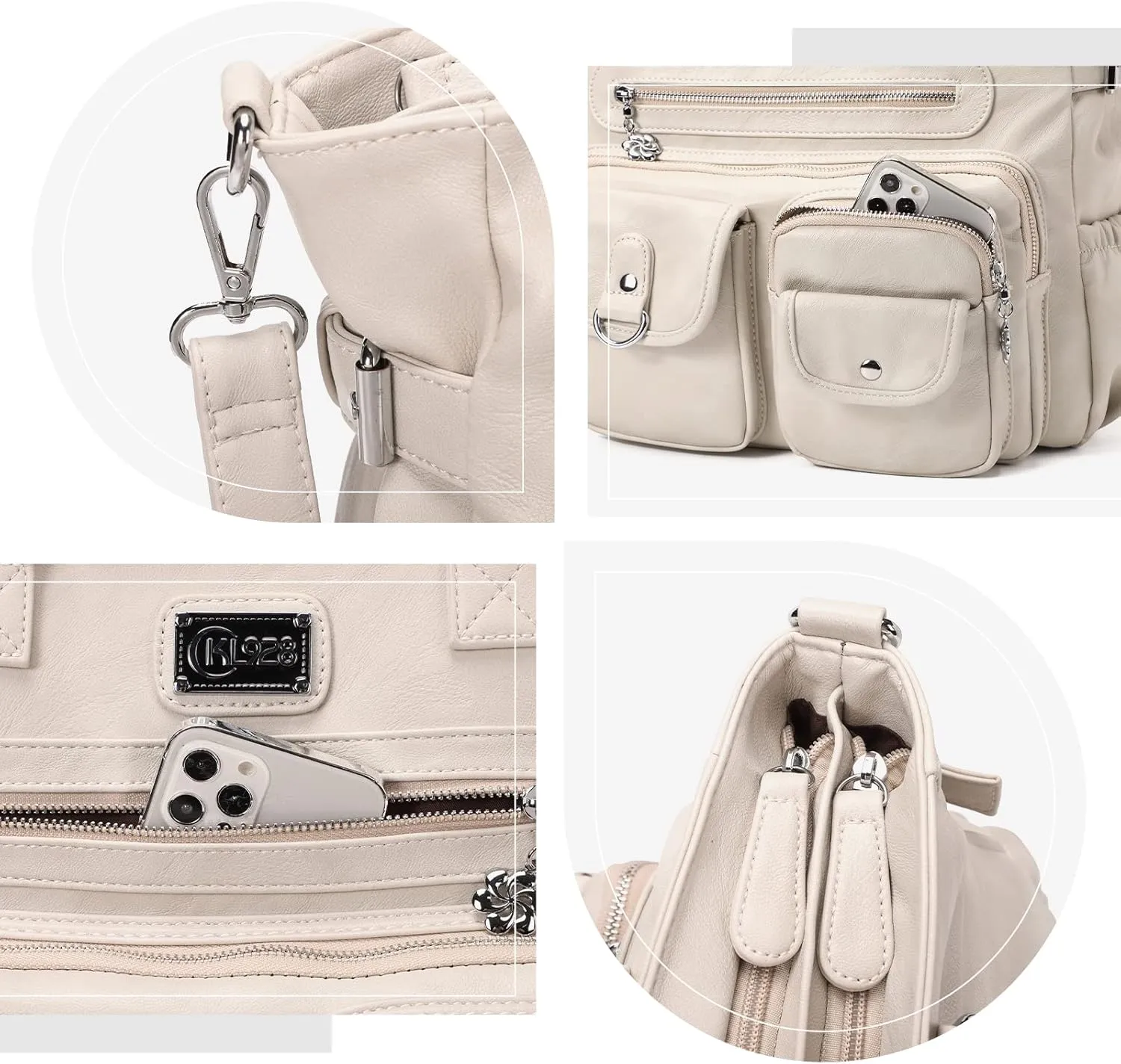 KL928 Large Purses for Women Shoulder Bag Tote Handbags Stylish Vegan Leather Hobo Bags Ladies