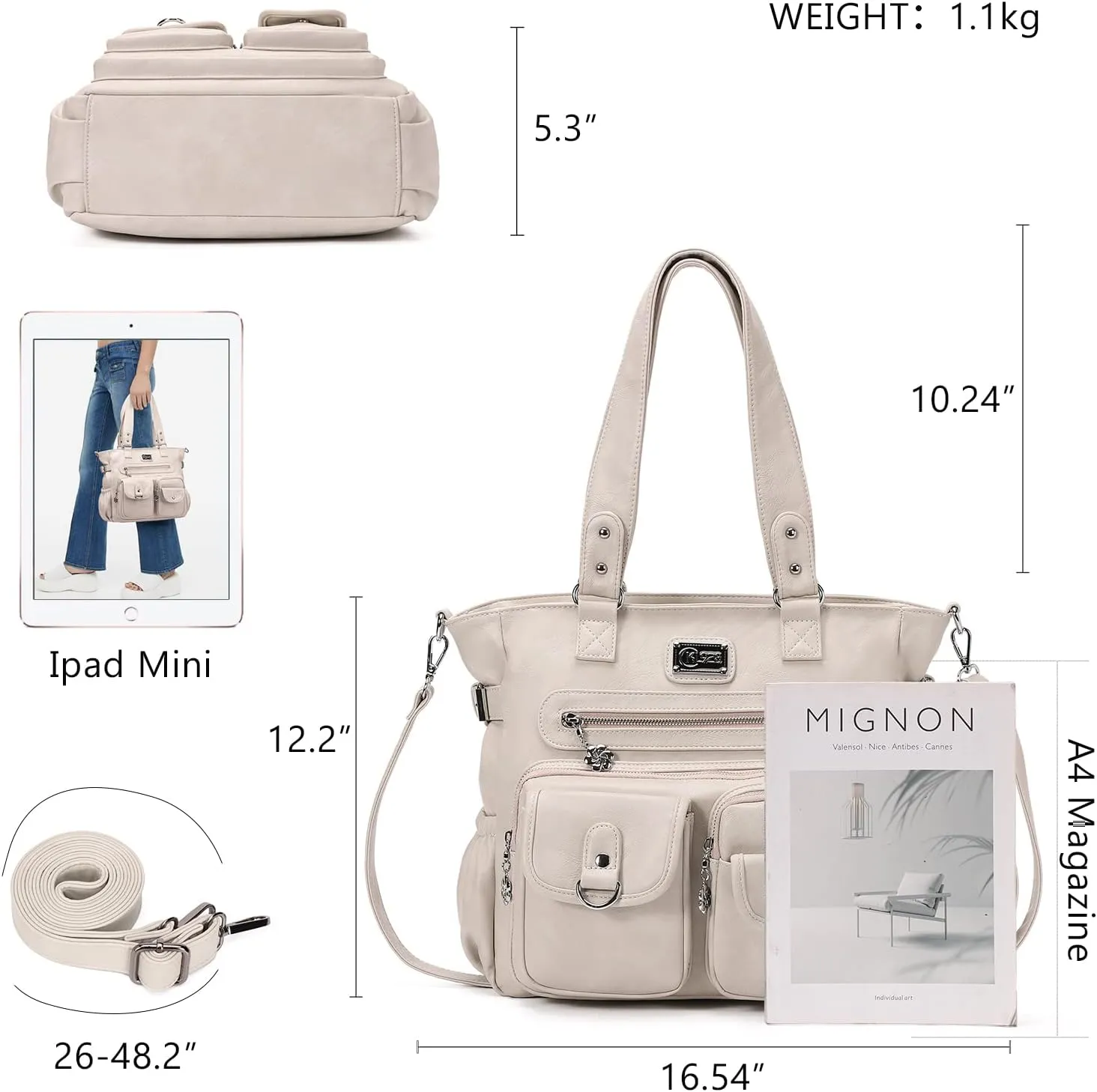 KL928 Large Purses for Women Shoulder Bag Tote Handbags Stylish Vegan Leather Hobo Bags Ladies
