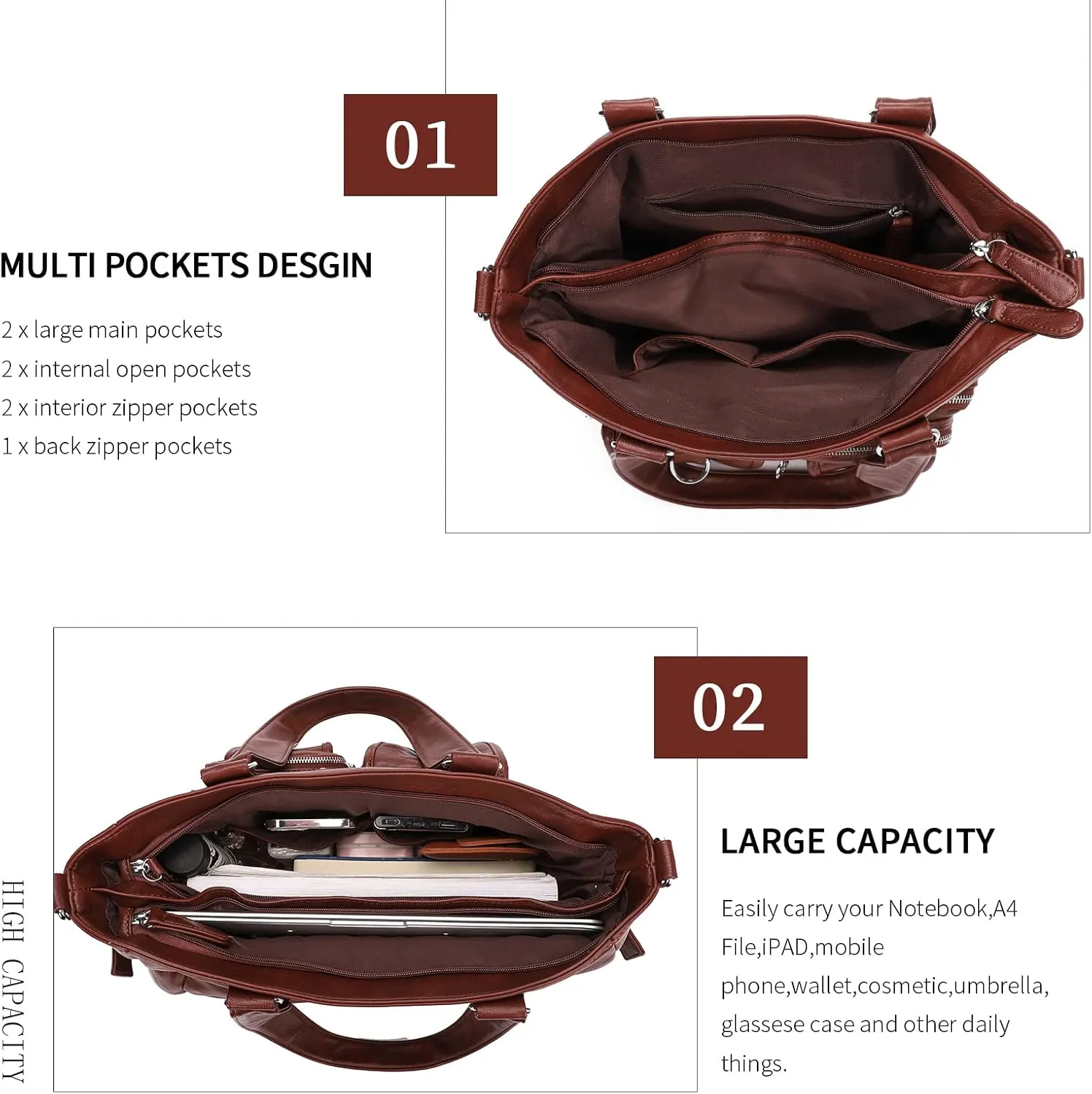 KL928 Large Purses for Women Shoulder Bag Tote Handbags Stylish Vegan Leather Hobo Bags Ladies