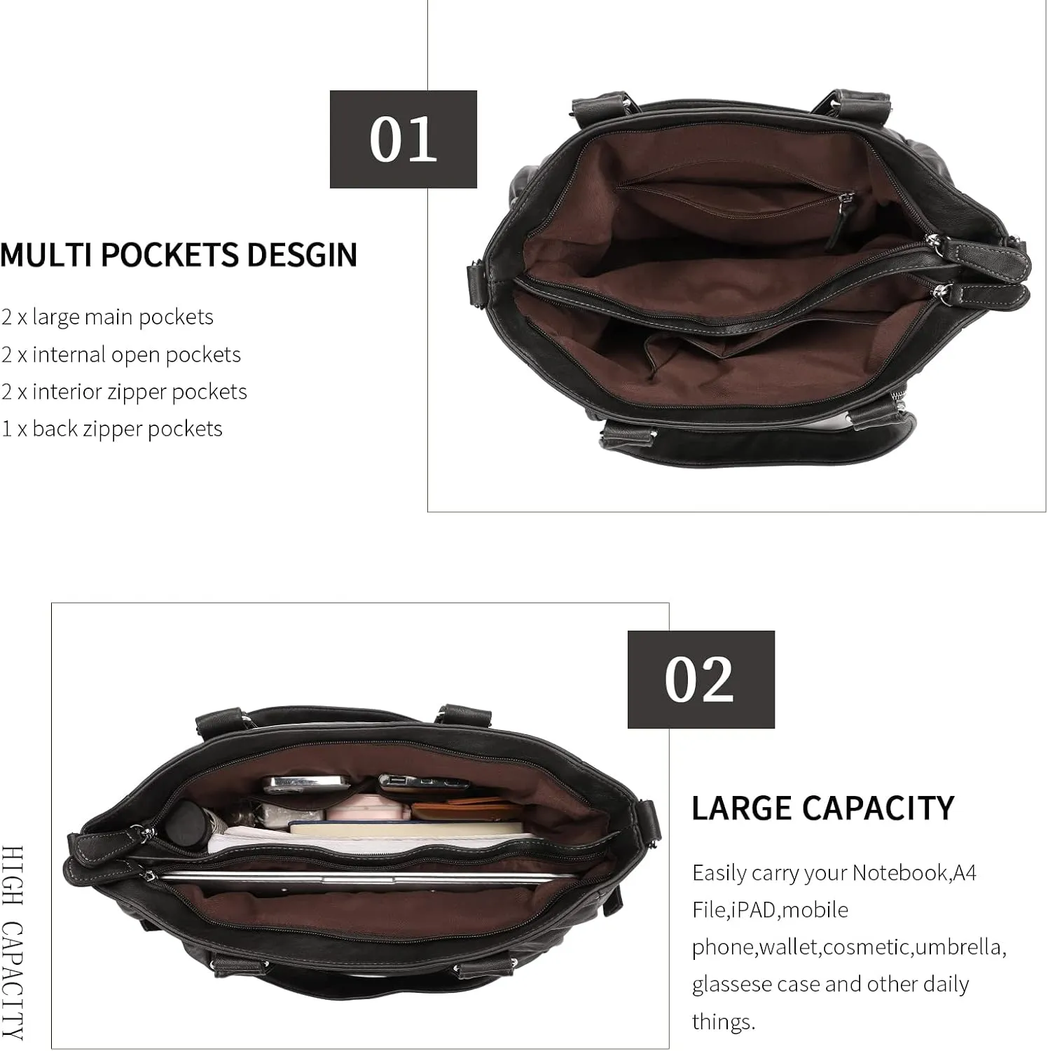 KL928 Large Purses for Women Shoulder Bag Tote Handbags Stylish Vegan Leather Hobo Bags Ladies